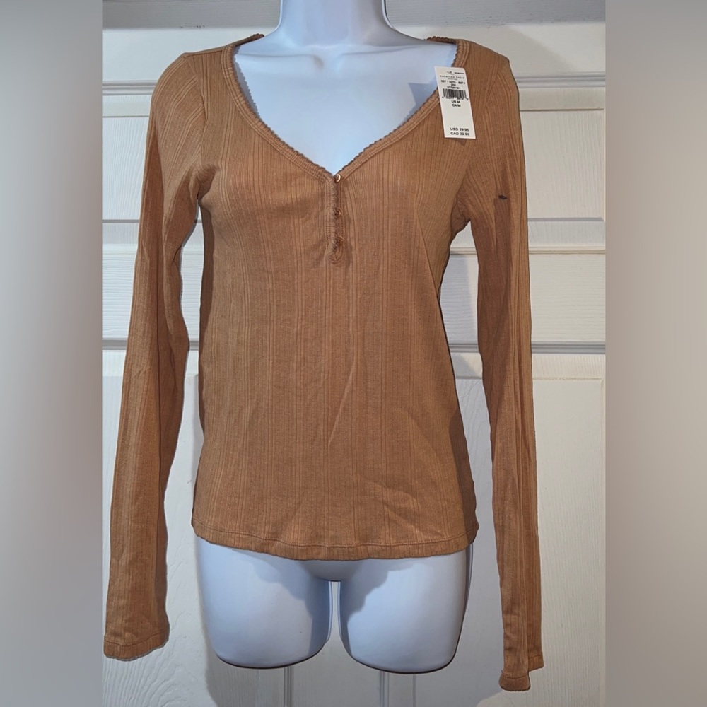American Eagle tan long sleeve shirt.  NWT!